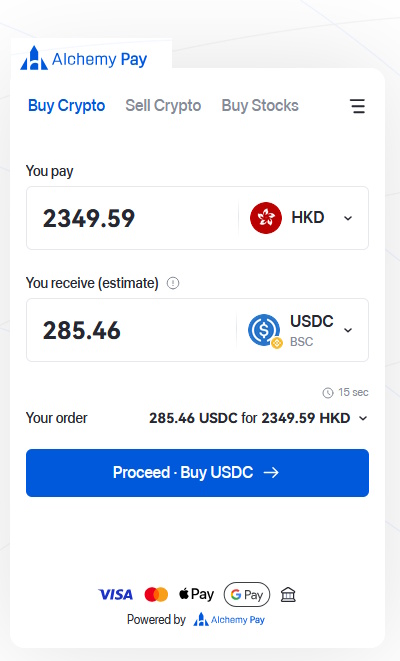 Open the Buy Crypto screen
